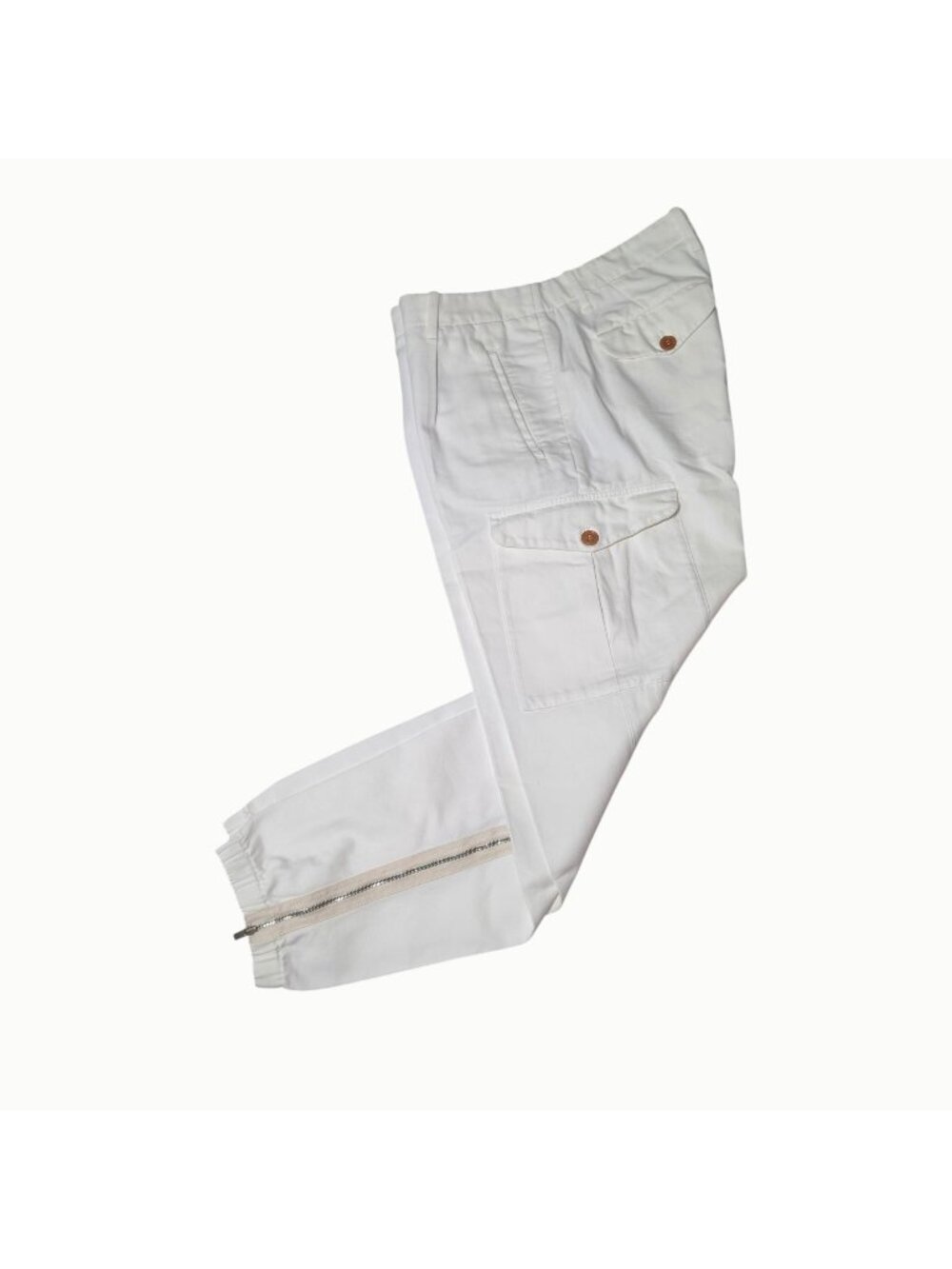 Brunello Cucinelli M252DH0640 Ergonomic Cargo Trousers IT 48 / US 32 White NWT